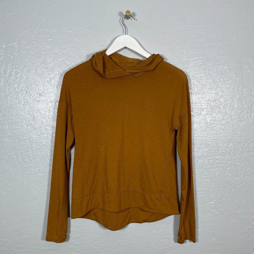 Lululemon Women 2 Gold Spiced Bronze White Squad Goals Hoodie Shirt Pocket